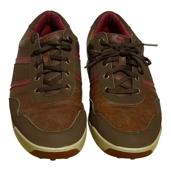 FootJoy Casual Street Style Golf Shoes Brown Red Men's 11.5 Leather Comfort - Picture 3 of 8